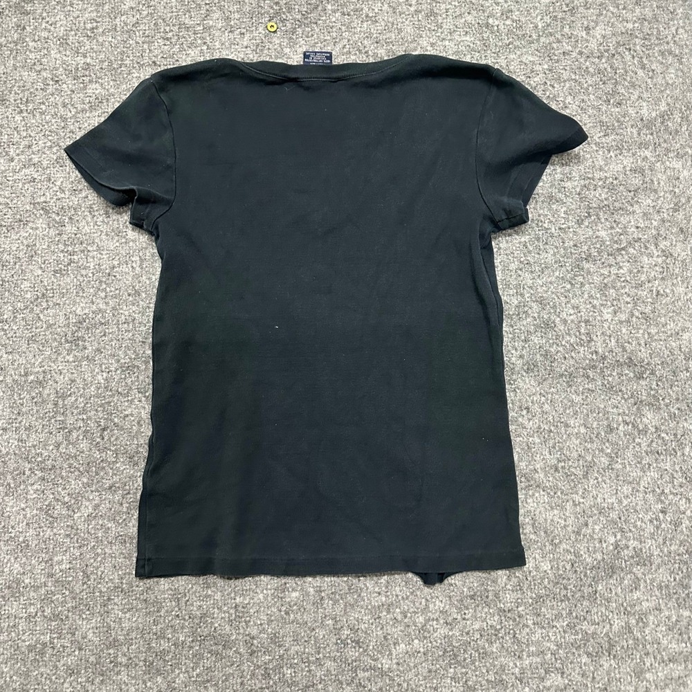 Ralph Lauren Sport T-Shirt Womens Size S Black V-Neck Cotton Short Sleeve Pony